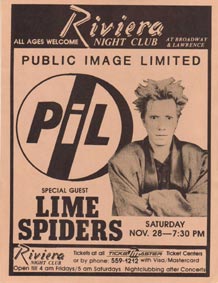 PiL - Chicago, Riviera Theater, USA 28.11.87 Flyer
