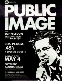 PiL - LA, Olympic Auditorium, USA 4.5.80 Flyer / Poster