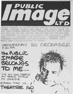 PiL Brusells 1978 poster © unknown