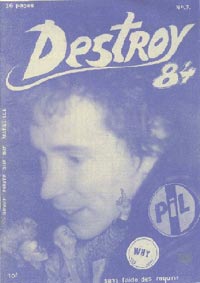 PiL - 'Why' - Destroy 84 French Fanzine Cover