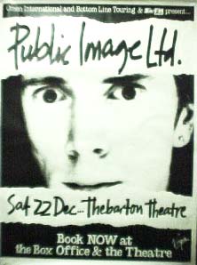 PiL - Adelaide, Thebarton Theatre, Australia 22.12.84 Gig Poste